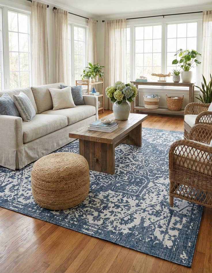 Detail image of 10' 8 x 10' 8 Easy-Clean Jill Zarin Dubai Indoor / Outdoor Square Rug