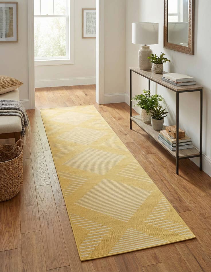 Detail image of  3' 3 x 14'  Washable Modern Indoor / Outdoor Runner Rug