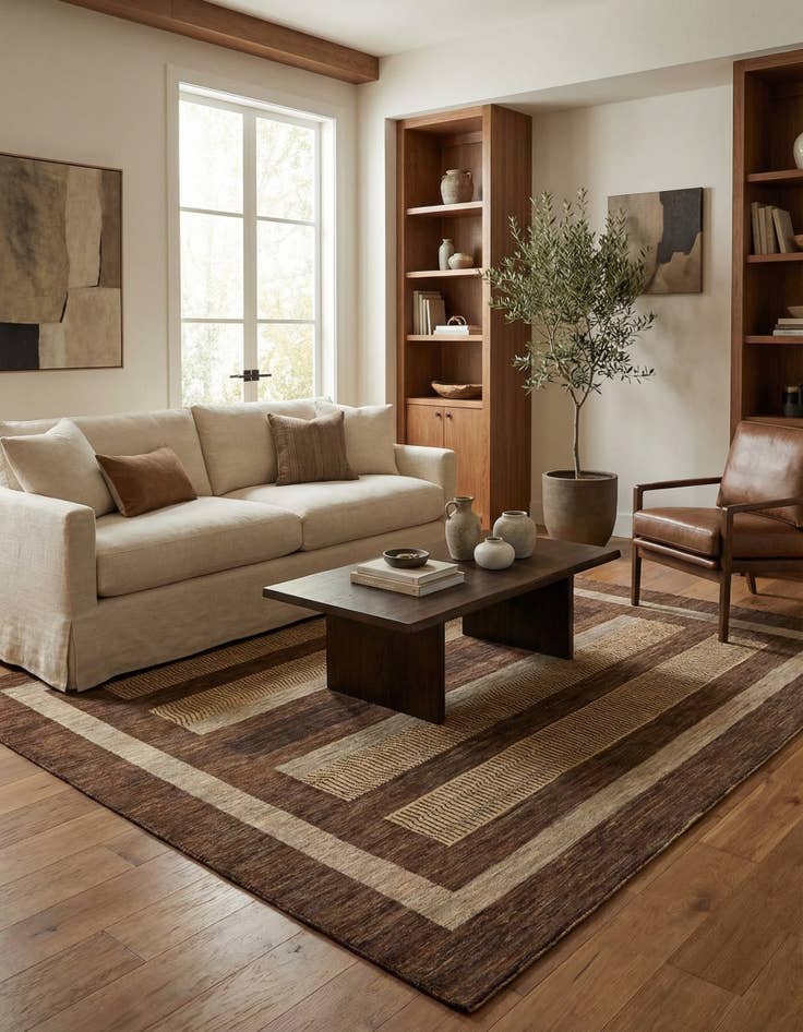 Detail image of  6' 7 x 9' 9  Hand Knotted Modern Ziegler Rug