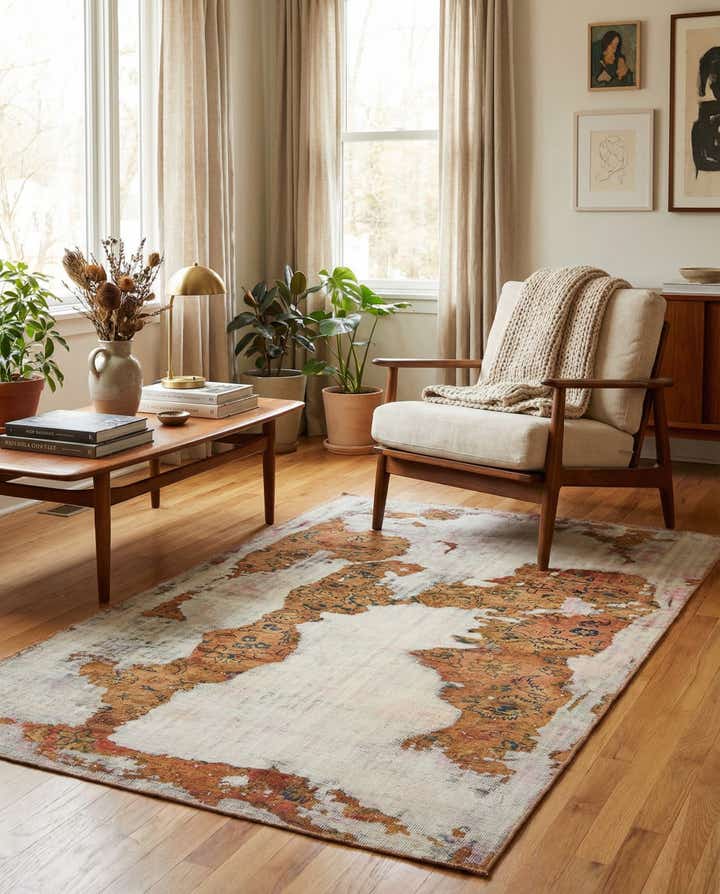 4' 2 x 7' 2 Hand Knotted Ultra Vintage Persian Wool Rug
