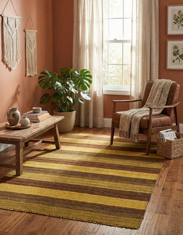 4' 2 x 5' 7 Hand Woven Kilim Afghan Wool Rug