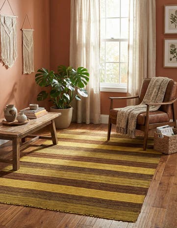 4' 2 x 5' 7 Hand Woven Kilim Afghan Wool Rug