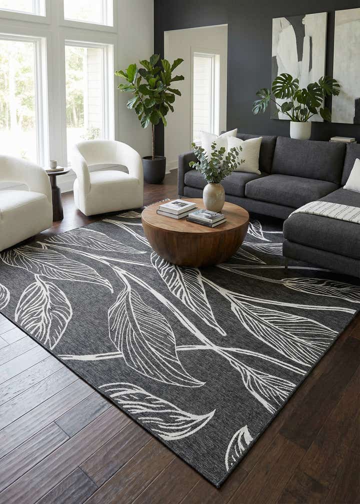 10' 8 x 10' 8 Easy-Clean Botanical Indoor / Outdoor Square Rug