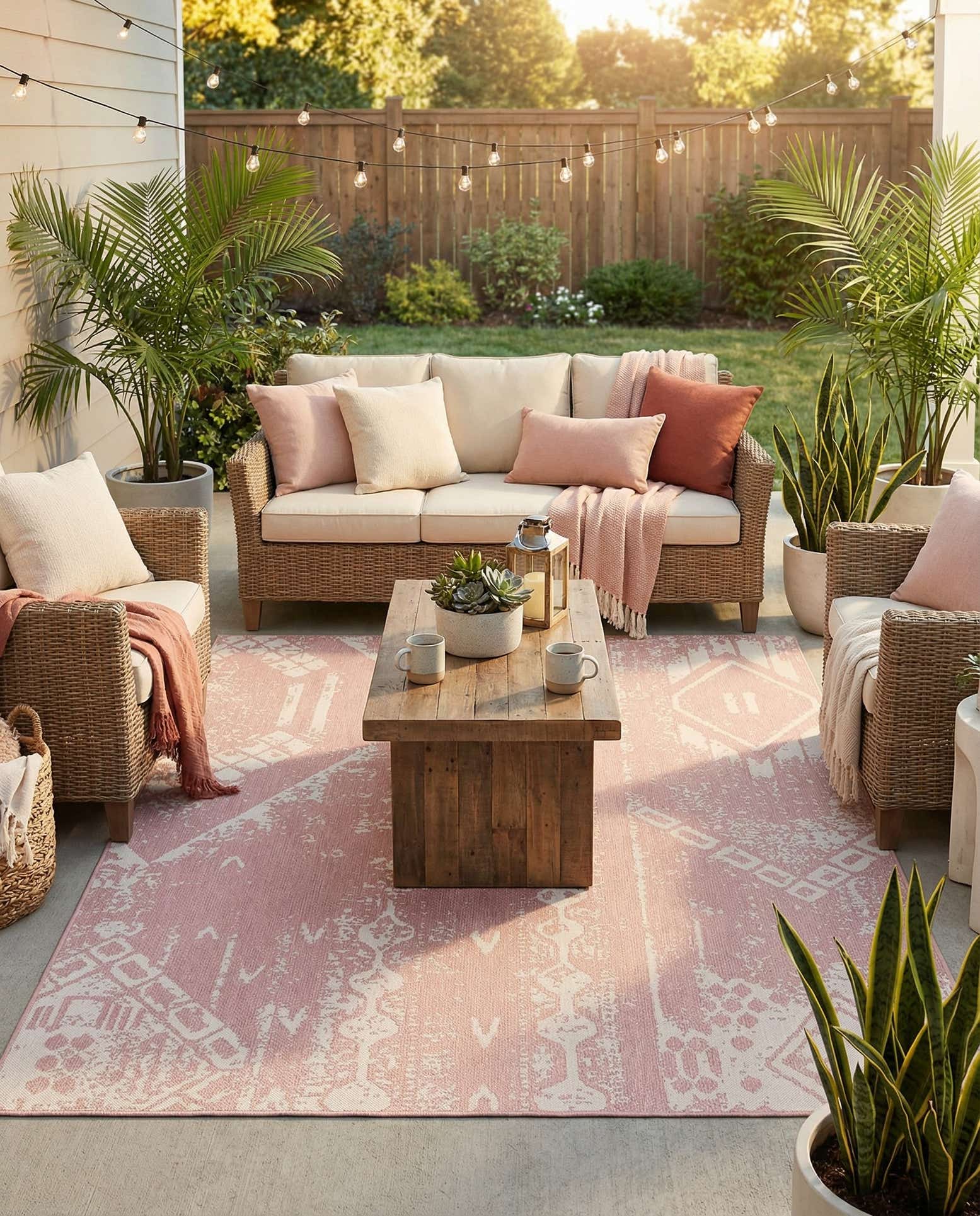 9' x 12' Easy-Clean Bohemian Indoor / Outdoor Rug