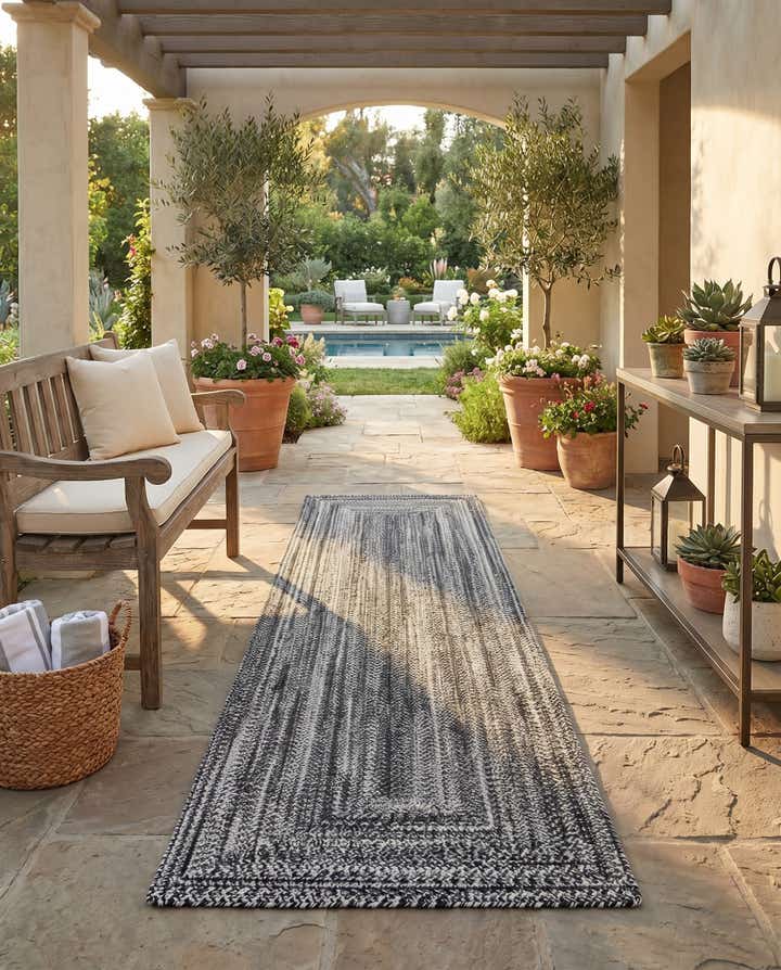 2' 7 x 10' Easy-Clean Eco Verse Washable Indoor / Outdoor Runner Rug