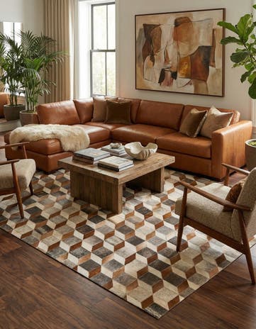 5' 2 x 7' 10 Cowhide - Patchwork Rug