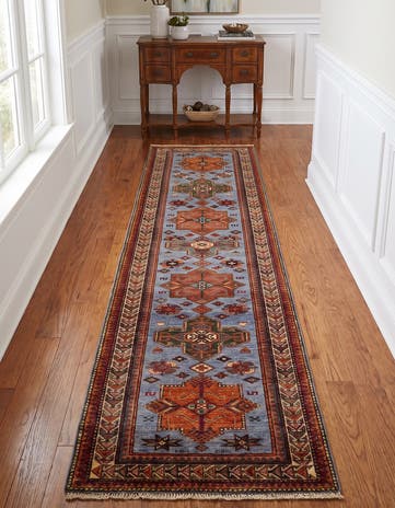 2' 7 x 10' Hand Knotted Kazak Runner Rug