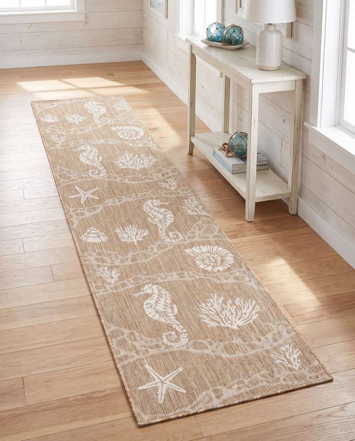 2' 7 x 12' Easy-Clean Coastal Indoor / Outdoor Runner Rug