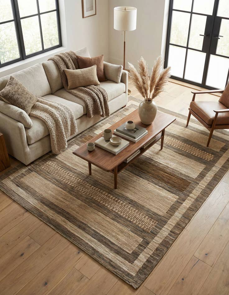 Detail image of 5' 2 x 6' 2  Hand Knotted Modern Ziegler Rug