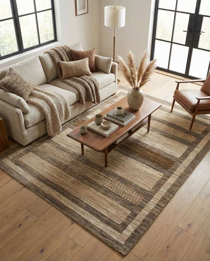 5' 2 x 6' 2 Hand Knotted Modern Ziegler Rug