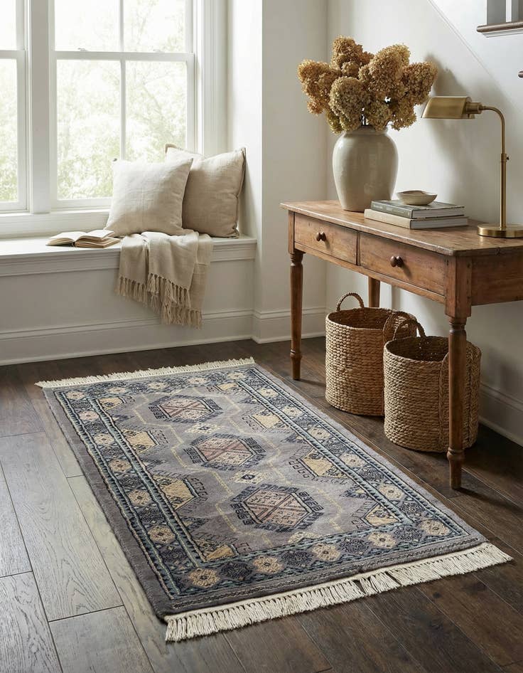 Detail image of  2' 7 x 4' 5  Hand Knotted Bokhara Rug