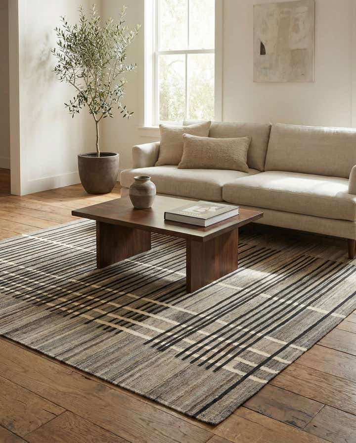5' 8 x 8' Hand Woven Kilim Modern Wool Rug