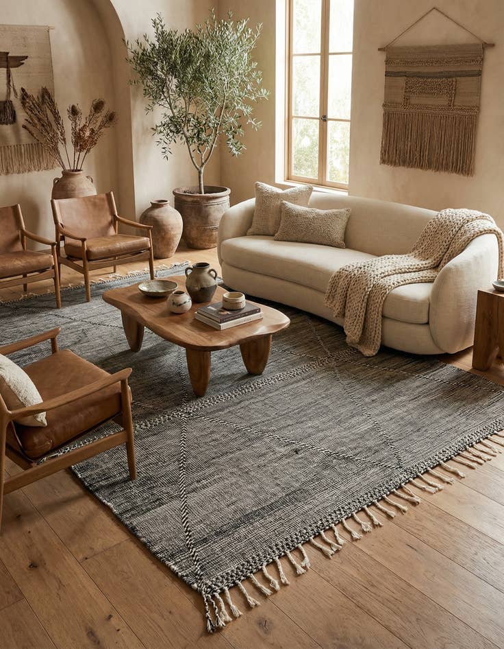 Detail image of 7' 1 x 12' 7  Hand Knotted Moroccan Wool Rug