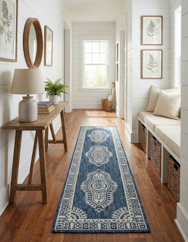 Detail image of 2' x 8' Easy-Clean Traditional Indoor / Outdoor Runner Rug