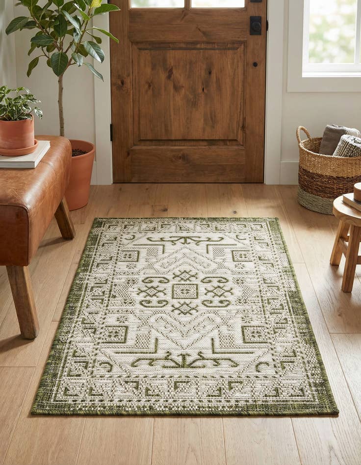 Detail image of 2' x 3'  Washable Aztec Indoor / Outdoor Rug