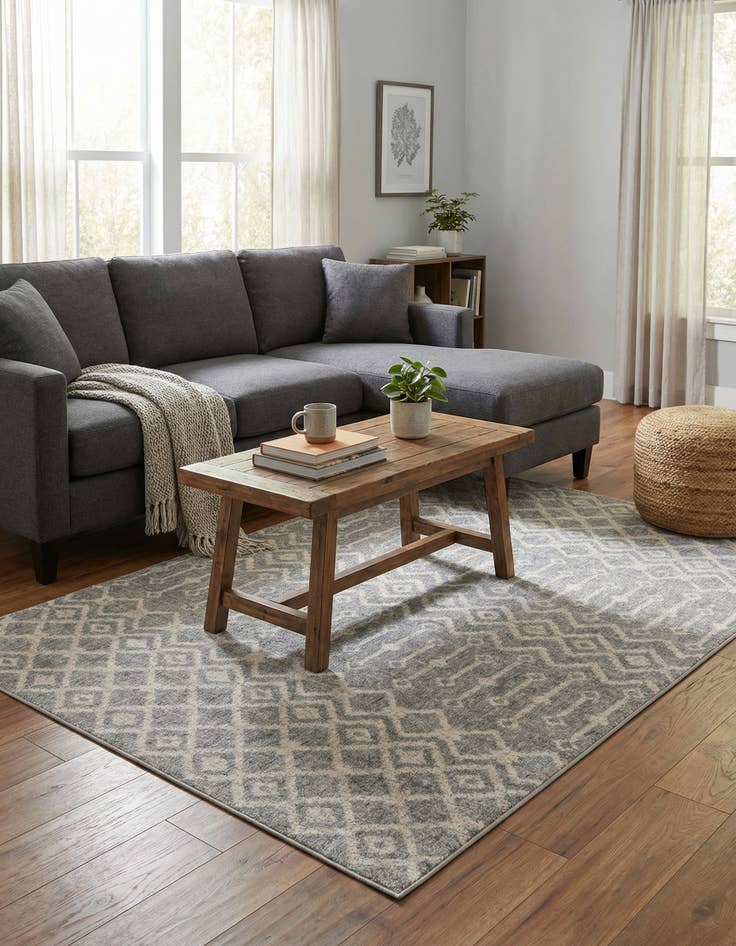 Detail image of 5' 3 x 8' Eco Trellis Rug