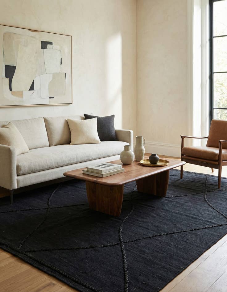 Detail image of 6' 8 x 9' 10  Hand Woven Kilim Modern Wool Rug