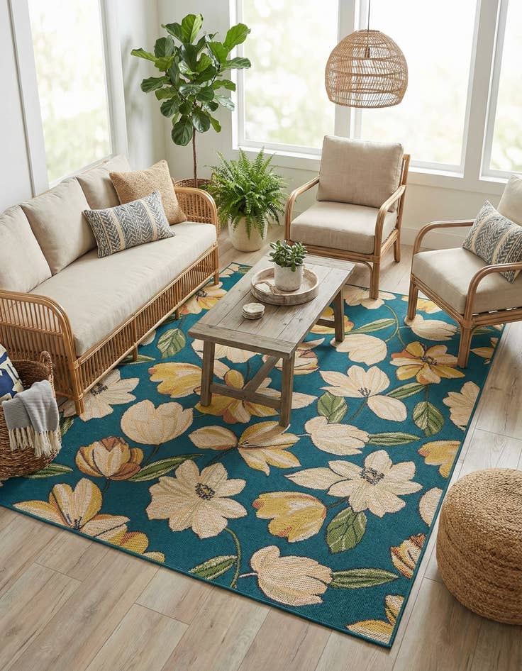 Detail image of  7' 10 x 10'  Washable Baja Indoor / Outdoor Rug