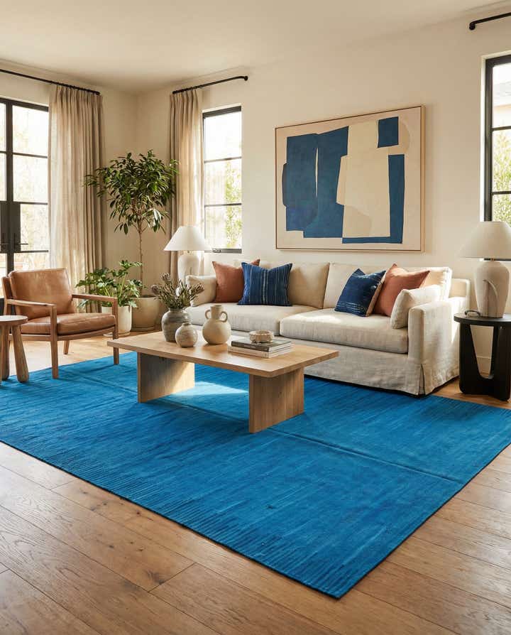 6' 9 x 9' 9 Hand Woven Kilim Modern Wool Rug