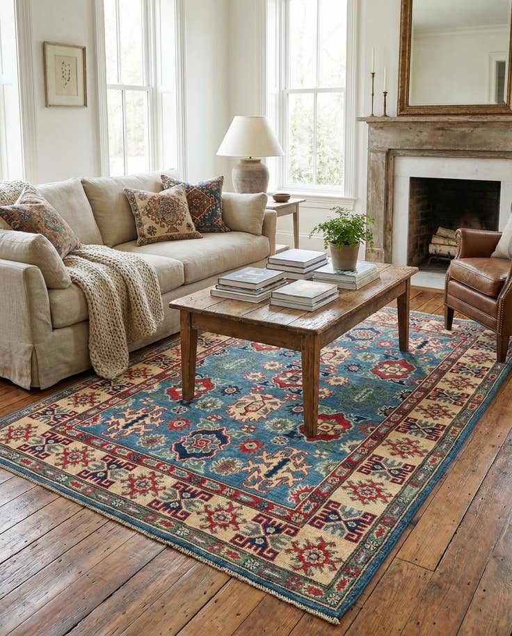 Detail image of 3' 10 x 6' Hand Knotted Kazak Rug