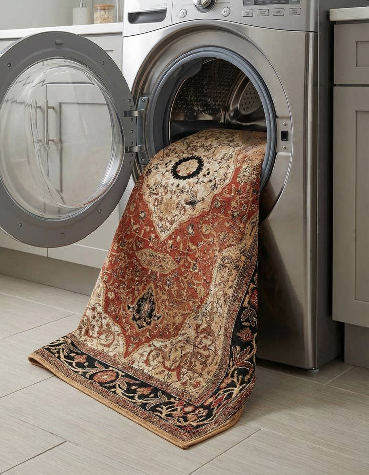 Detail image of 5' x 8'  Washable Traditional Indoor / Outdoor Rug