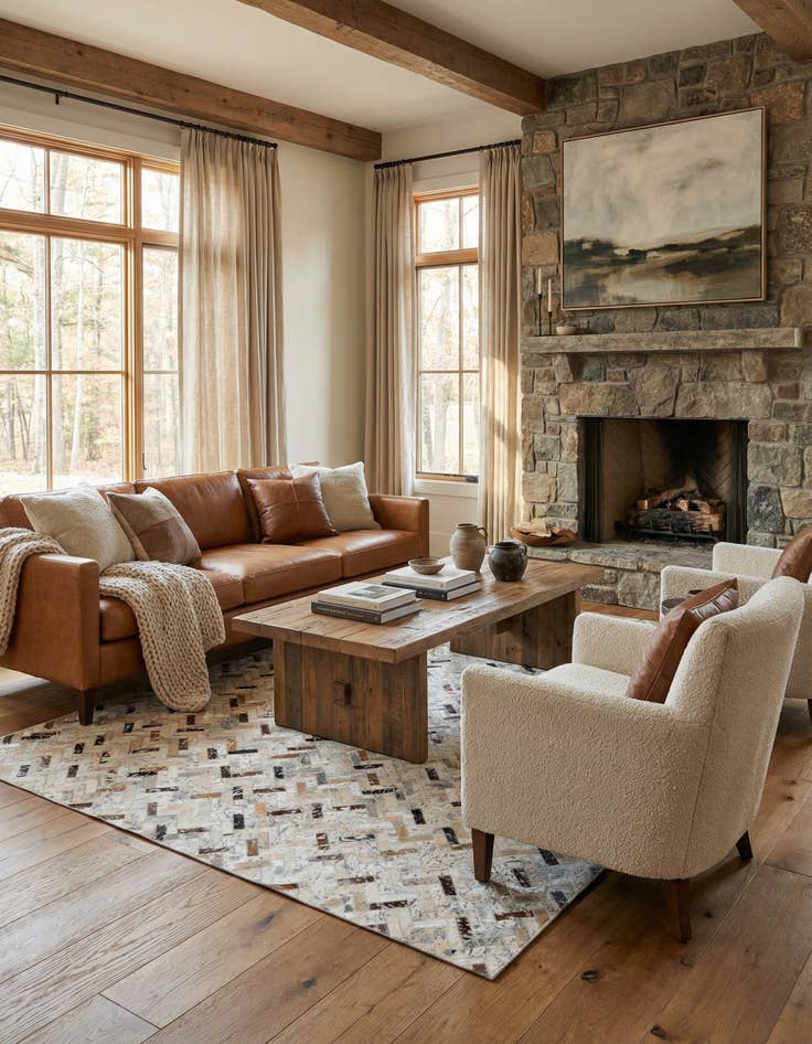 Detail image of 5' 4 x 7' 7 Cowhide Stocks Rug