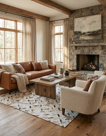 5' 4 x 7' 7 Cowhide Stocks Rug