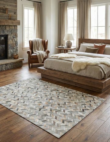 5' x 8' Cowhide Leather Rug