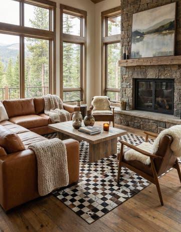 5' x 8' Cowhide Leather Rug