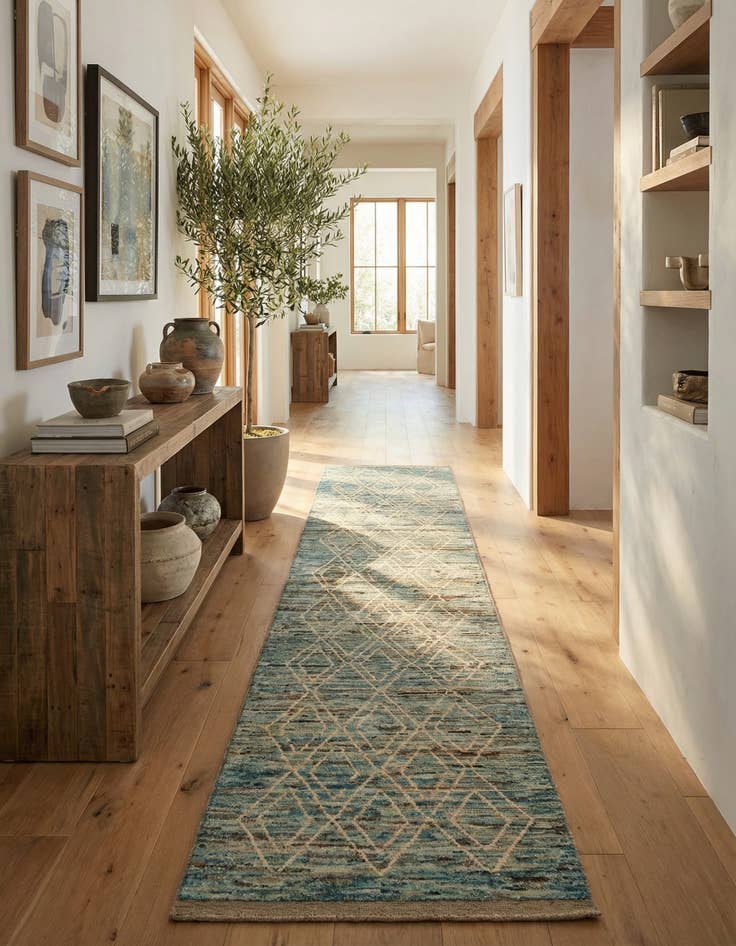 Detail image of  3' 2 x 16' 4  Hand Knotted Moroccan Wool Runner Rug