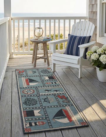 2' x 5' Easy-Clean Coastal Indoor / Outdoor Runner Rug