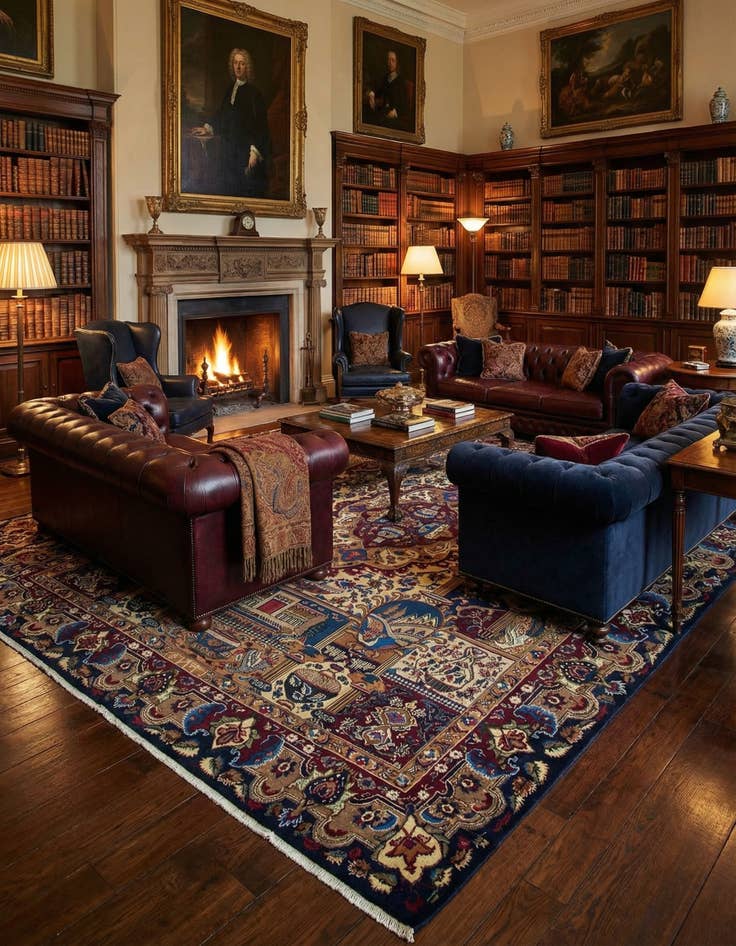 Detail image of 9' 7 x 12' 6  Hand Knotted Kashan Persian Wool Rug