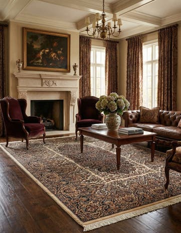 6' x 9' 10 Hand Knotted Isfahan Oriental Rug