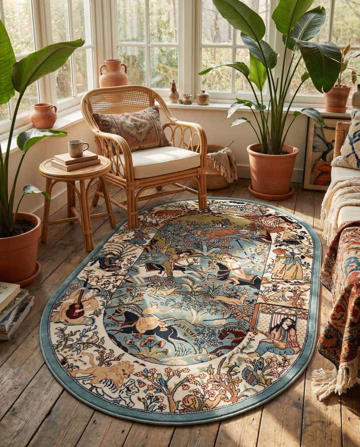 3' x 5' 3 Nain Design Oval Rug