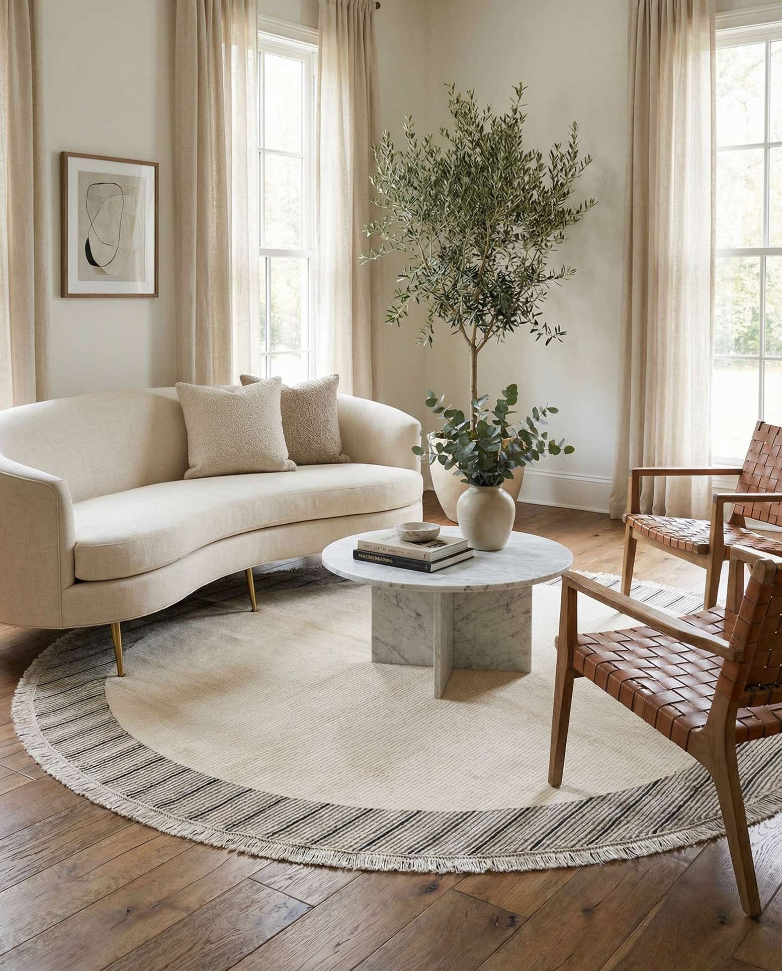 6' 6 x 6' 6 Hand Knotted Darya Wool Round Rug