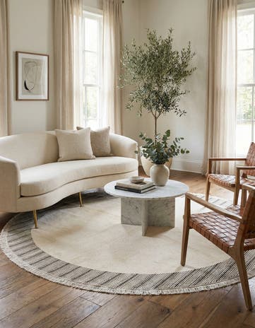 6' 6 x 6' 6 Hand Knotted Darya Wool Round Rug