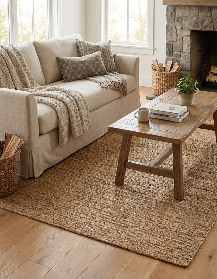 Detail image of  4' 1 x 4' 1  Hand Braided Jute Square Rug