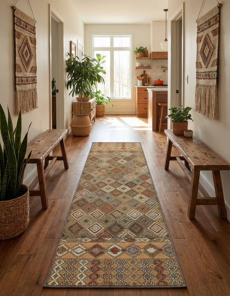 Detail image of  2' x 7' 10  Washable Baja Indoor / Outdoor Runner Rug