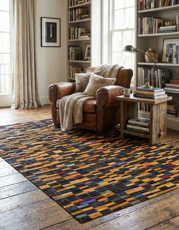 5' 1 x 8' Cowhide - Patchwork Rug