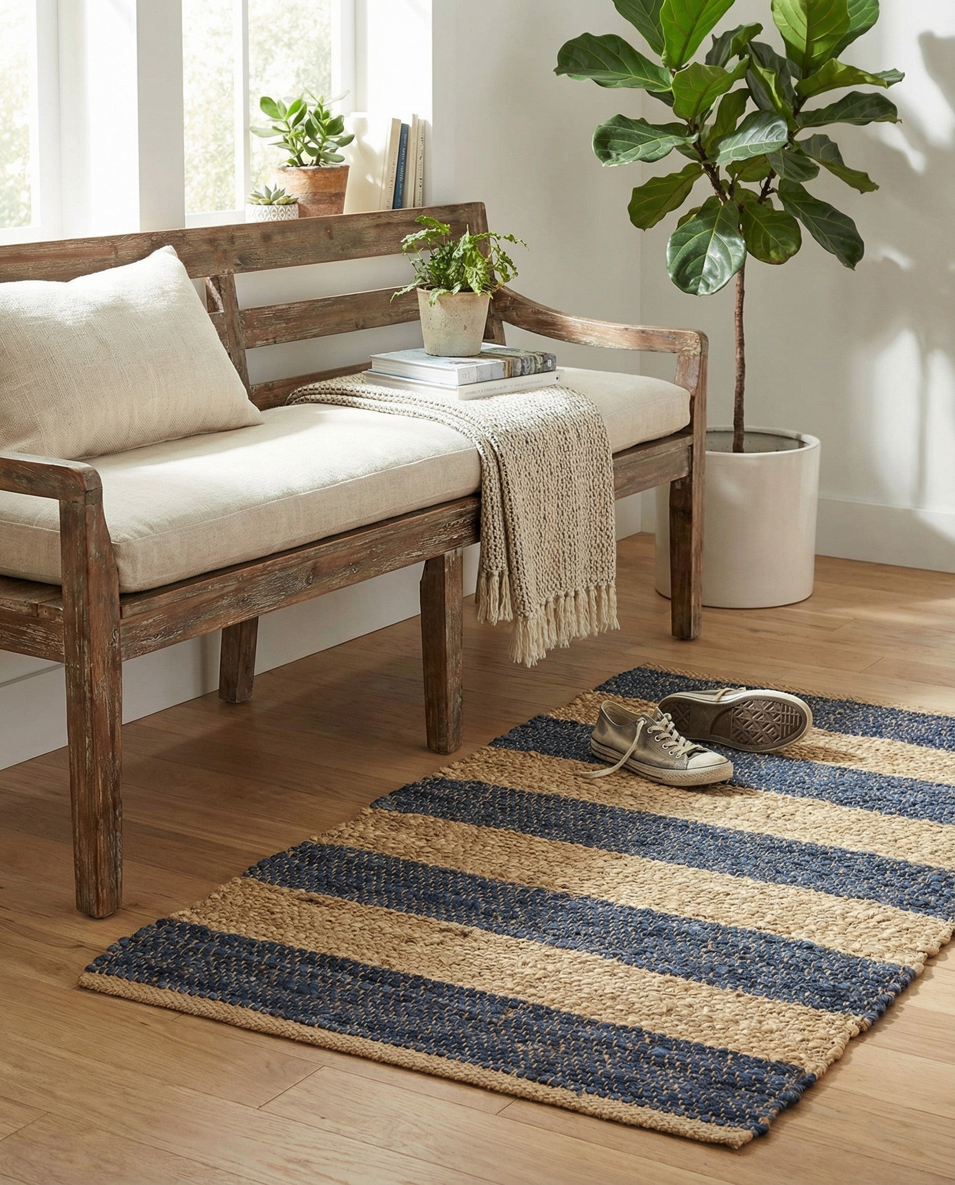 2' 2 x 3' 1 Handmade Braided Jute Rug