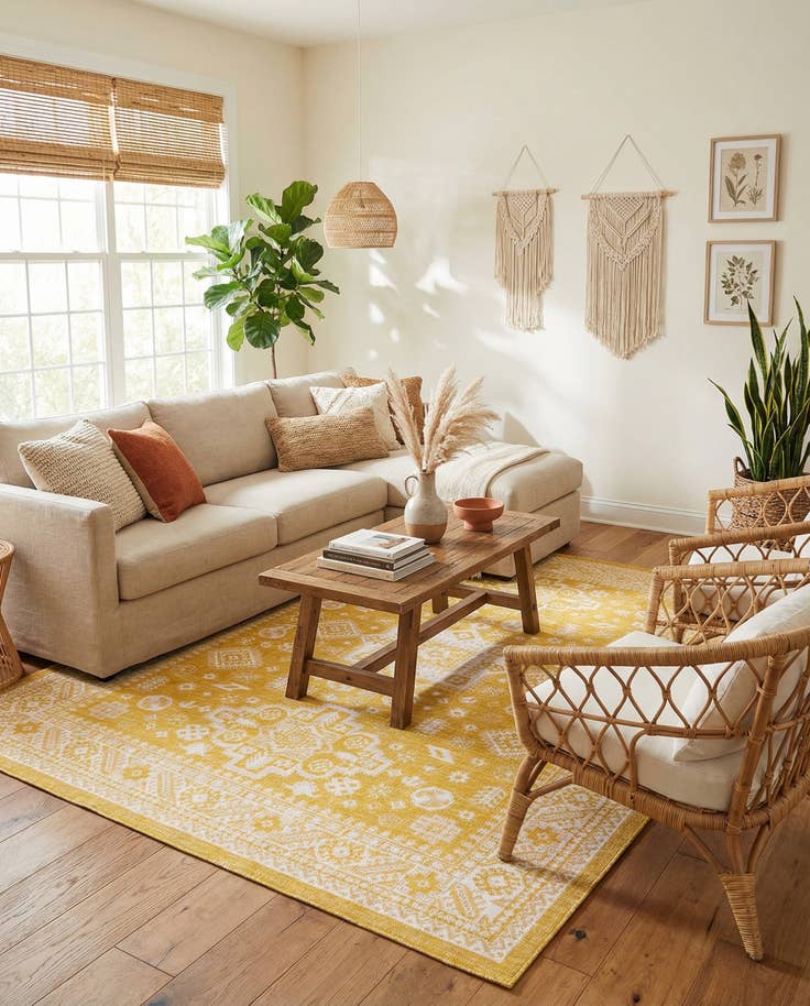 Detail image of 7' 10 x 11' Easy-Clean Aztec Indoor / Outdoor Rug
