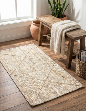 2' x 3' 1 Handmade Braided Jute Rug