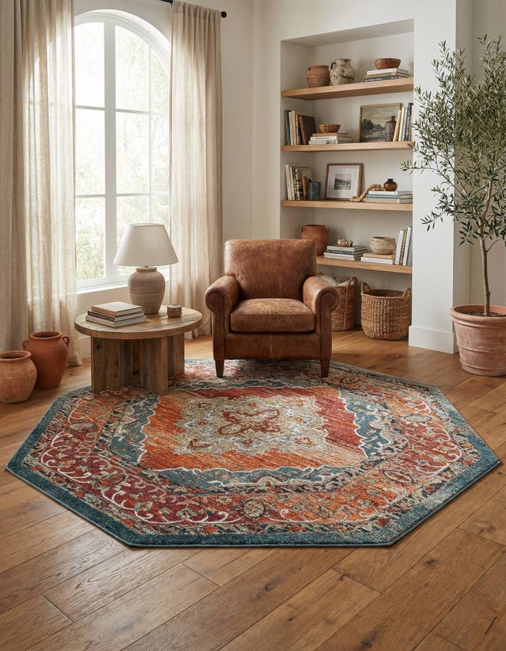 Detail image of  7' 10 x 7' 10 Isabella Octagon Rug