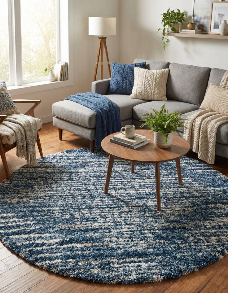 Detail image of 7' x 7' Serenity Shag Round Rug