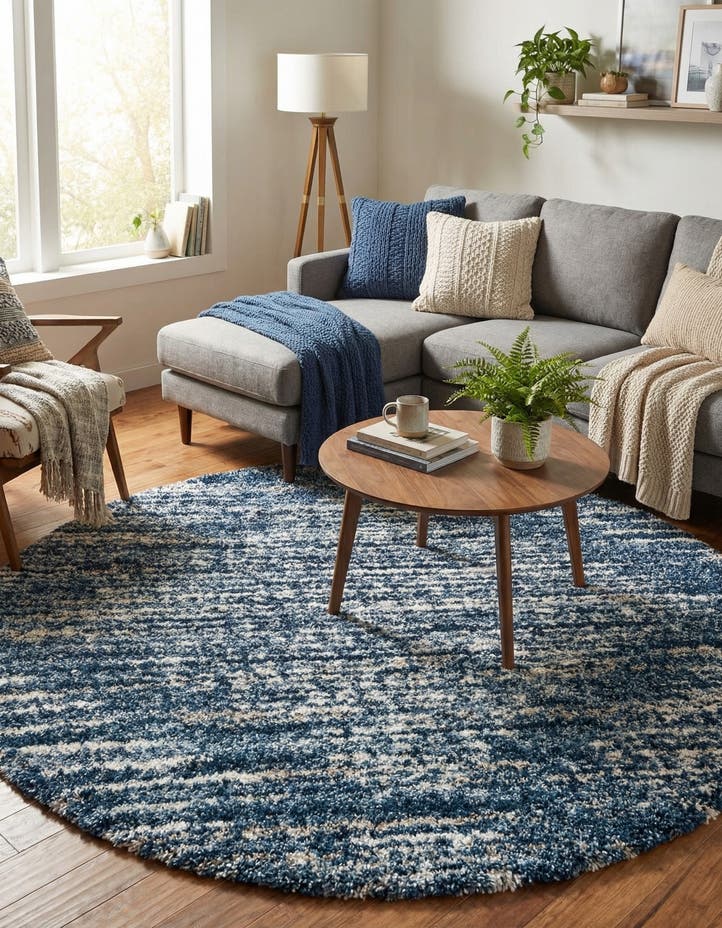 7' x 7' Serenity Shag Round Rug