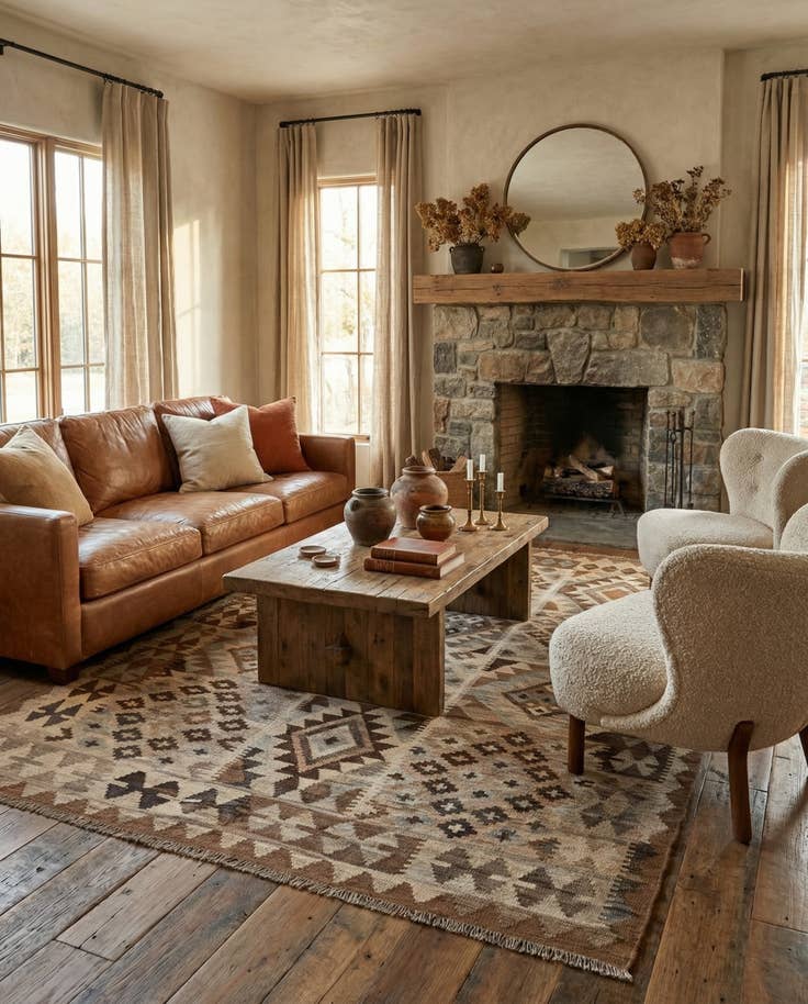 Detail image of 5' x 6' 6 Hand Woven Kilim Maymana Wool Rug