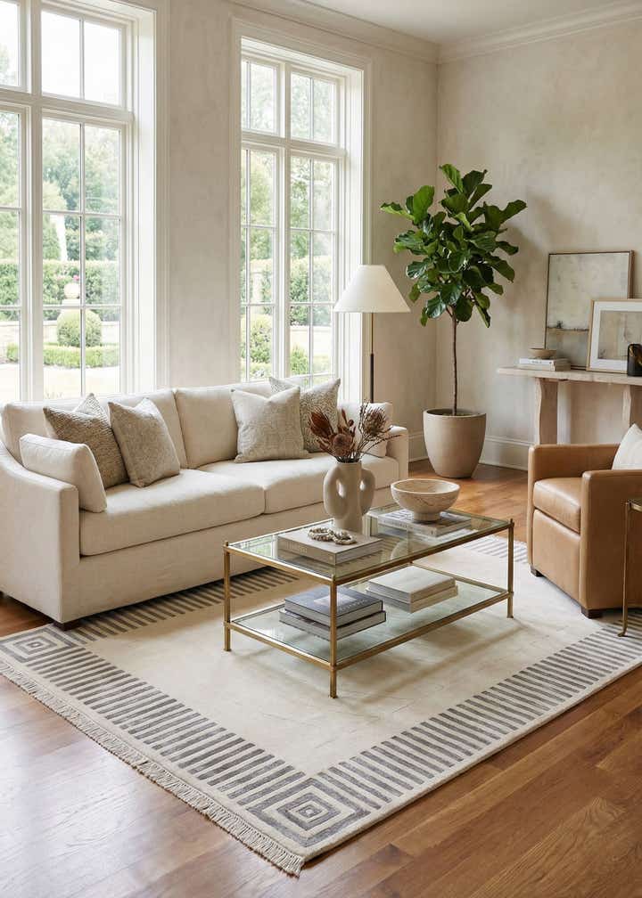 6' 7 x 9' 9 Hand Knotted Darya Wool Rug