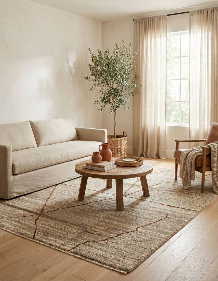 Detail image of 5' 8 x 8' 4  Hand Knotted Moroccan Wool Rug