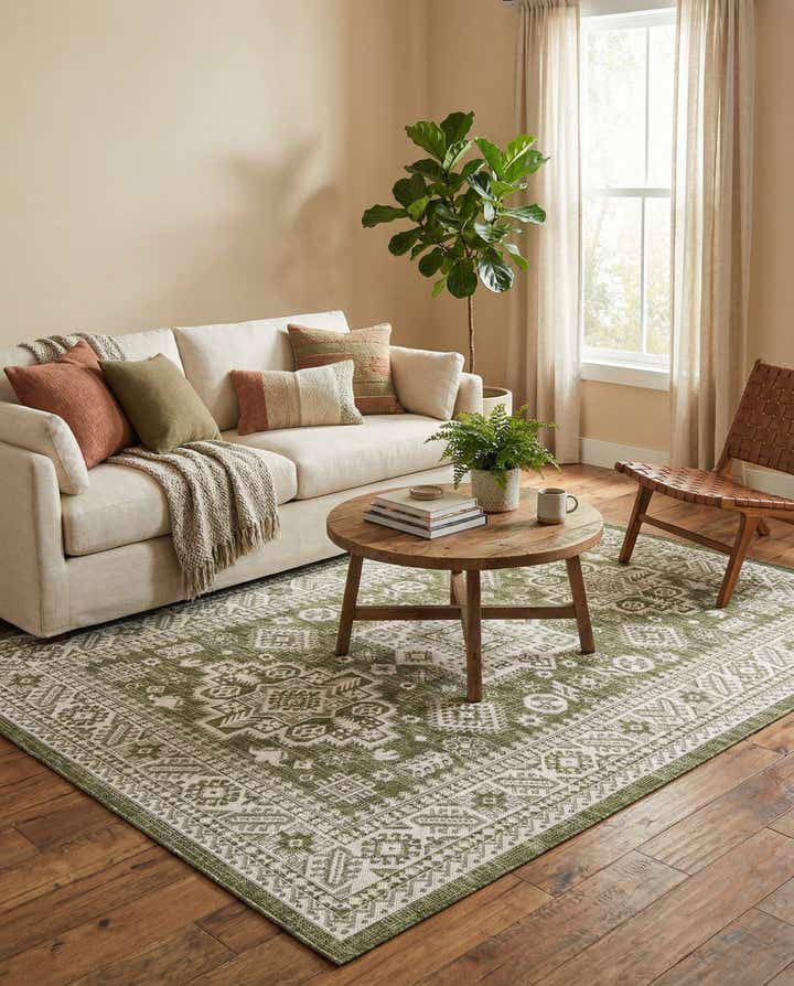 5' 3 x 8' Easy-Clean Aztec Indoor / Outdoor Rug