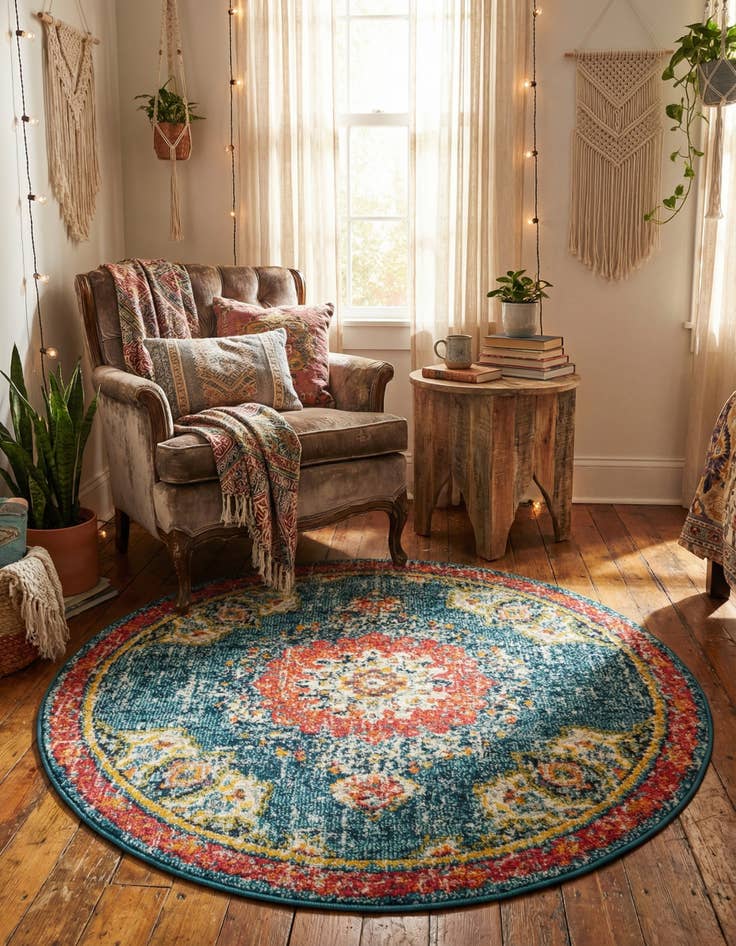 Detail image of 4' x 4' Carrington Round Rug